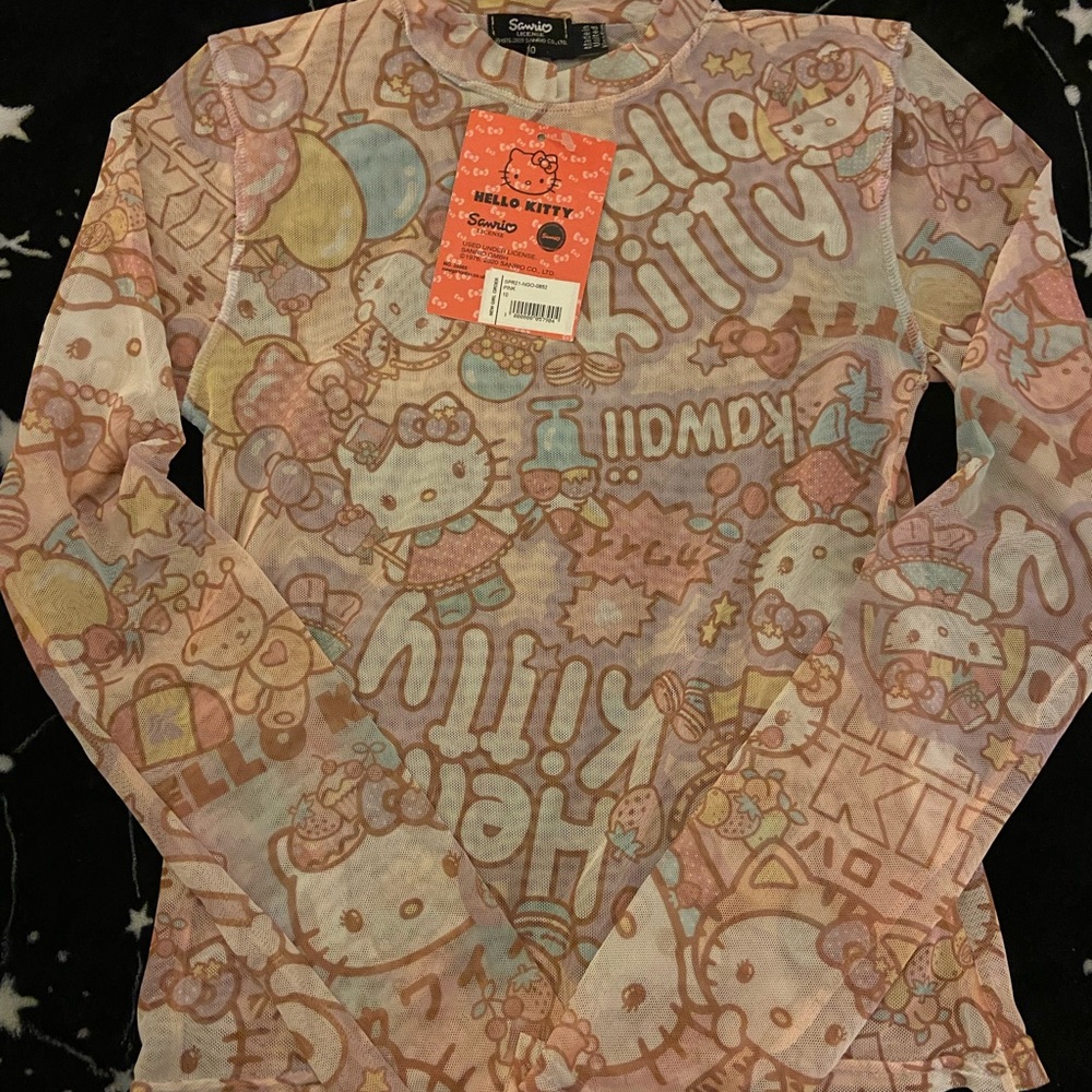 no longer sold NWT dollskill Hello Kitty meshshirt